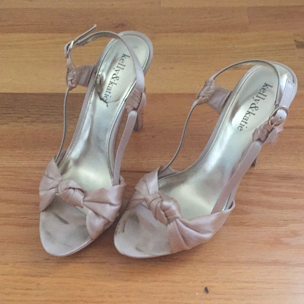 Kelly and Katie champagne color strappy sandals